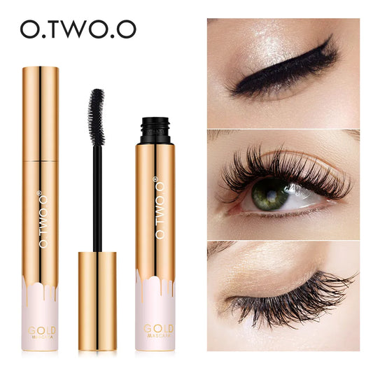 3D Mascara Lengthening Black Lash Eyelash Extension Eye Lashes Brush Beauty Makeup Long-Wearing Gold Color Mascara